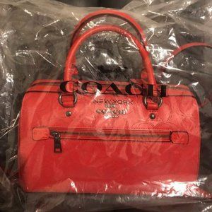red bag Couch ROWAN SATCHEL IN SIGNATURE LEATHER